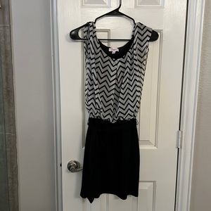 Black and white chevron dress